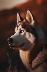 Siberian Husky dog. Generative AI.