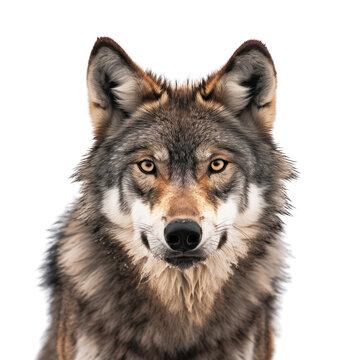 wolf is looking at me 1 -Transparent background- animal art  made with Generative AI
