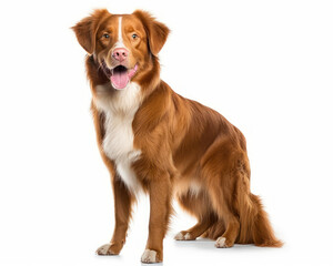 photo of Nova Scotia duck tolling retriever isolated on white background. Generative AI