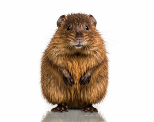 photo of muskrat rodent isolated on white background. Generative AI