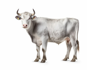 photo of Murray Grey cattle isolated on white background. Generative AI