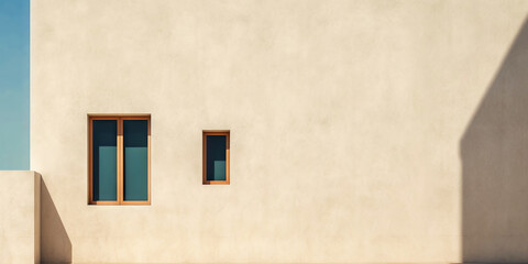 Fototapeta na wymiar Minimalistic exterior with a window. Simple abstract urban concept. Generative AI