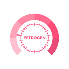 Estrogen level meter. Vector illustration.