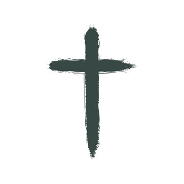 Christian cross icon isolated on transparent background