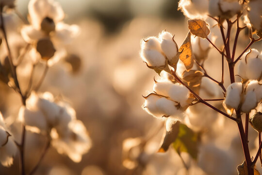 cotton plant close-up, generative ai