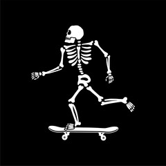 Obraz premium illustration vector of skeleton skull skateboarding trick