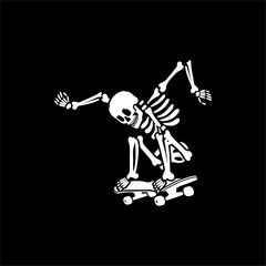 illustration vector of skeleton skull skateboarding trick © bagasprnwrdhn