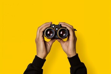 person with binocular