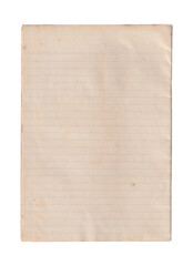 Obraz premium Old vintage lined paper on white background