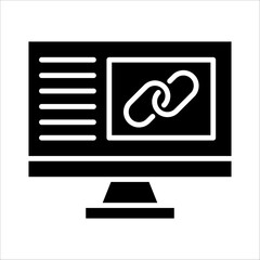 Solid vector icon for web link which can be used various design projects.