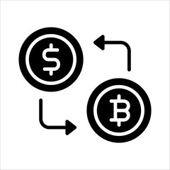 Solid vector icon for money exchange which can be used various design projects.