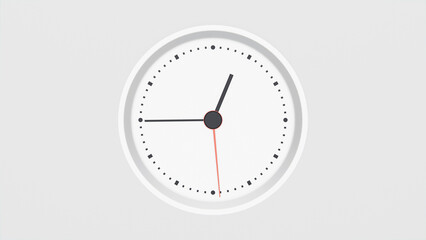 White Alam clock timelapse. Time-lapse moving fast, Time concept. 3d rendering