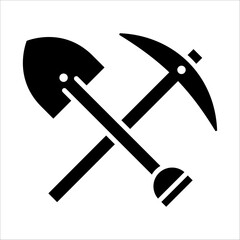 Solid vector icon for mining which can be used various design projects.