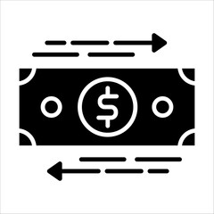 Solid vector icon for money transfer which can be used various design projects.