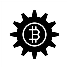 Solid vector icon for bitcoin which can be used various design projects.