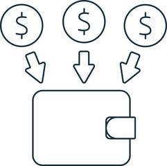 Gross income icon. Monochrome simple sign from common tax collection. Gross income icon for logo, templates, web design and infographics.