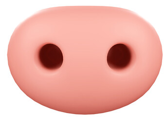 Pig's nose, 3d rendering illustration, Sign and symbol