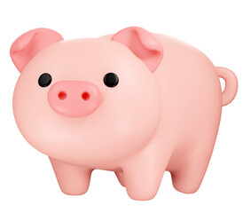 Little pig, 3d rendering illsutration.