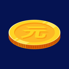 Renminbi Coin China Gold Money Vector Yuan Coin