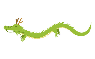 干支　辰のイラスト　版ずれ　空を飛ぶ姿　開眼羽無し 