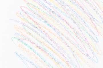 Fototapeta premium Multi color hand crayon drawing