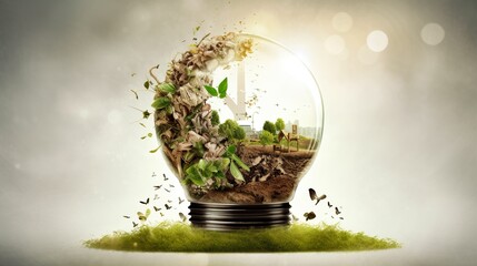 nature in a light bulb