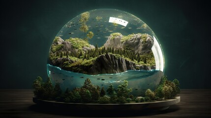 nature in a glass globe
