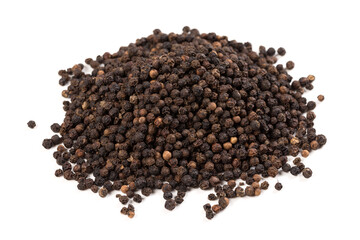 Black pepper was placed on a white background