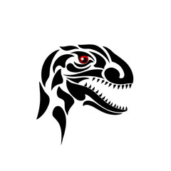 Illustration vector graphic of tribal art head raptor dinosaurs