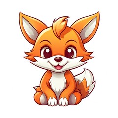 Obraz premium Smiley face cartoon fox with a happy expression on its face Generative AI 