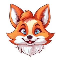 Obraz premium Smiley face cartoon fox with a happy expression on its face Generative AI 
