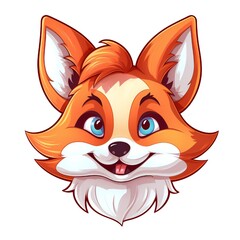 Smiley face cartoon fox with a happy expression on its face Generative AI 