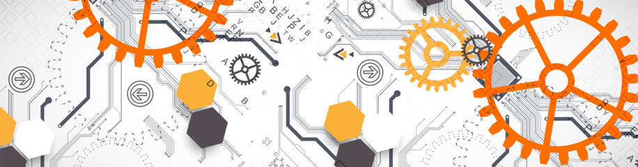 Abstract technology background. Cogwheels ART theme.