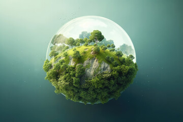 A sphere representing planet Earth and the environment. For esg concepts. Created using generative AI