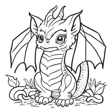 Dragon coloring page for kids