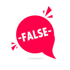 False hanging poster design. speech bubble icon. Flat style banner template.