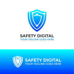 Technology Security Logo Graphic Vector Design. Shield Logo