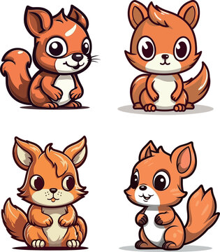 Cute squirrel cartoon portfolio illustration