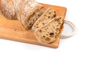 sliced bread on cutting board