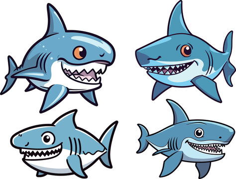 Cartoon shark vector illustration
