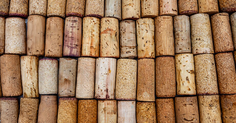 Background of Various Old Used corks plugs from various types of wine