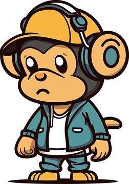 Hip hop monkey image cartoon illustration