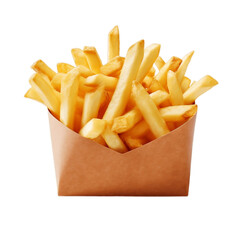 olden French Fries on Transparent Background. AI