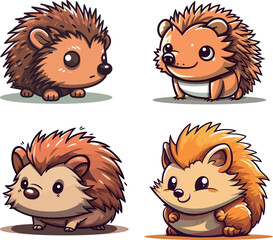 Cute cartoon hedgehog vector illustration