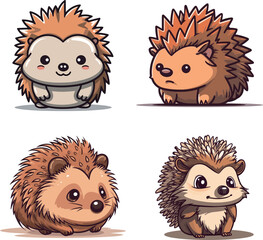 Cute cartoon hedgehog vector illustration © danter