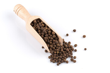 Wooden shovel with black peppercorn