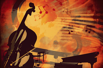 Ai generated illustration abstract International world jazz day poster design