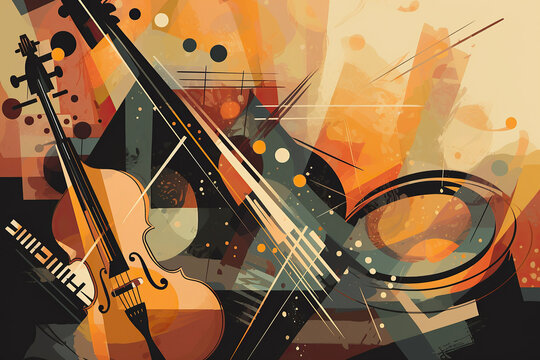Ai generated illustration abstract International world jazz day poster design