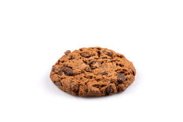 Chocolate chip cookie isolated on white