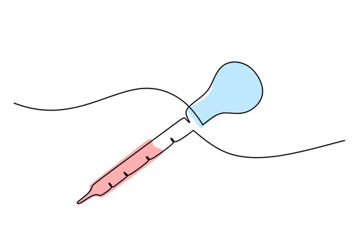pipette line art, pink and blue